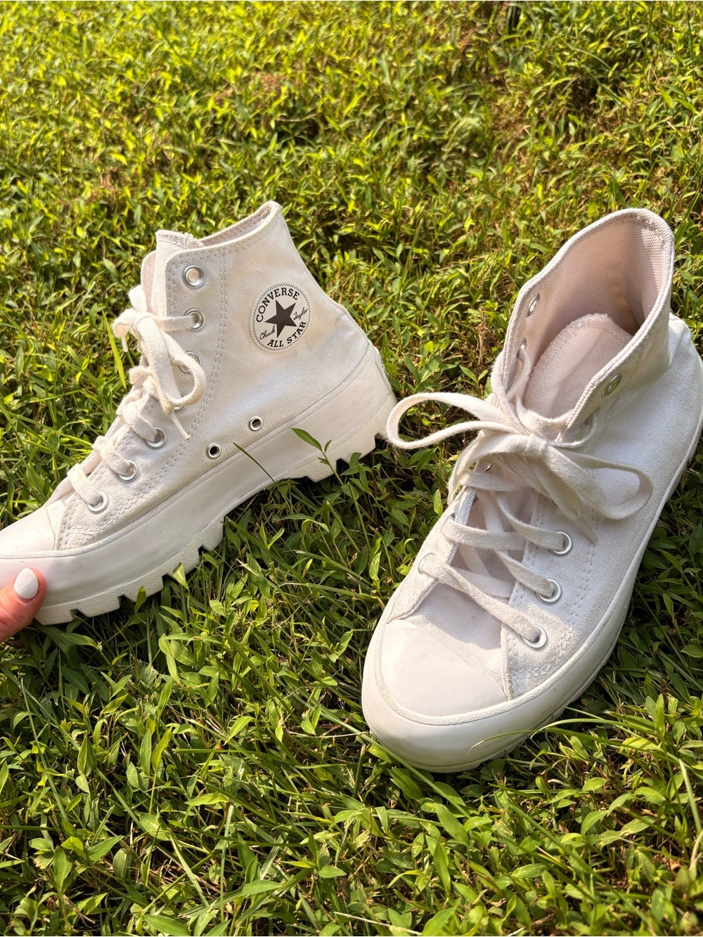 Converse Chuck Taylor All Star Lugged High Top White Platform Sneakers - Picture 1 of 8
